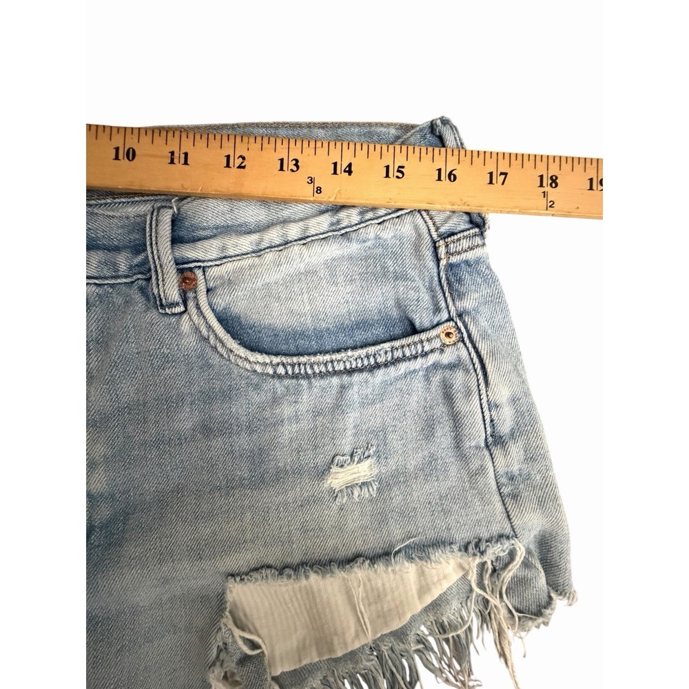 We The Free Shorts Free People 30 Distressed Cutoff Denim High Button Fly HH11-3 - Picture 5 of 9
